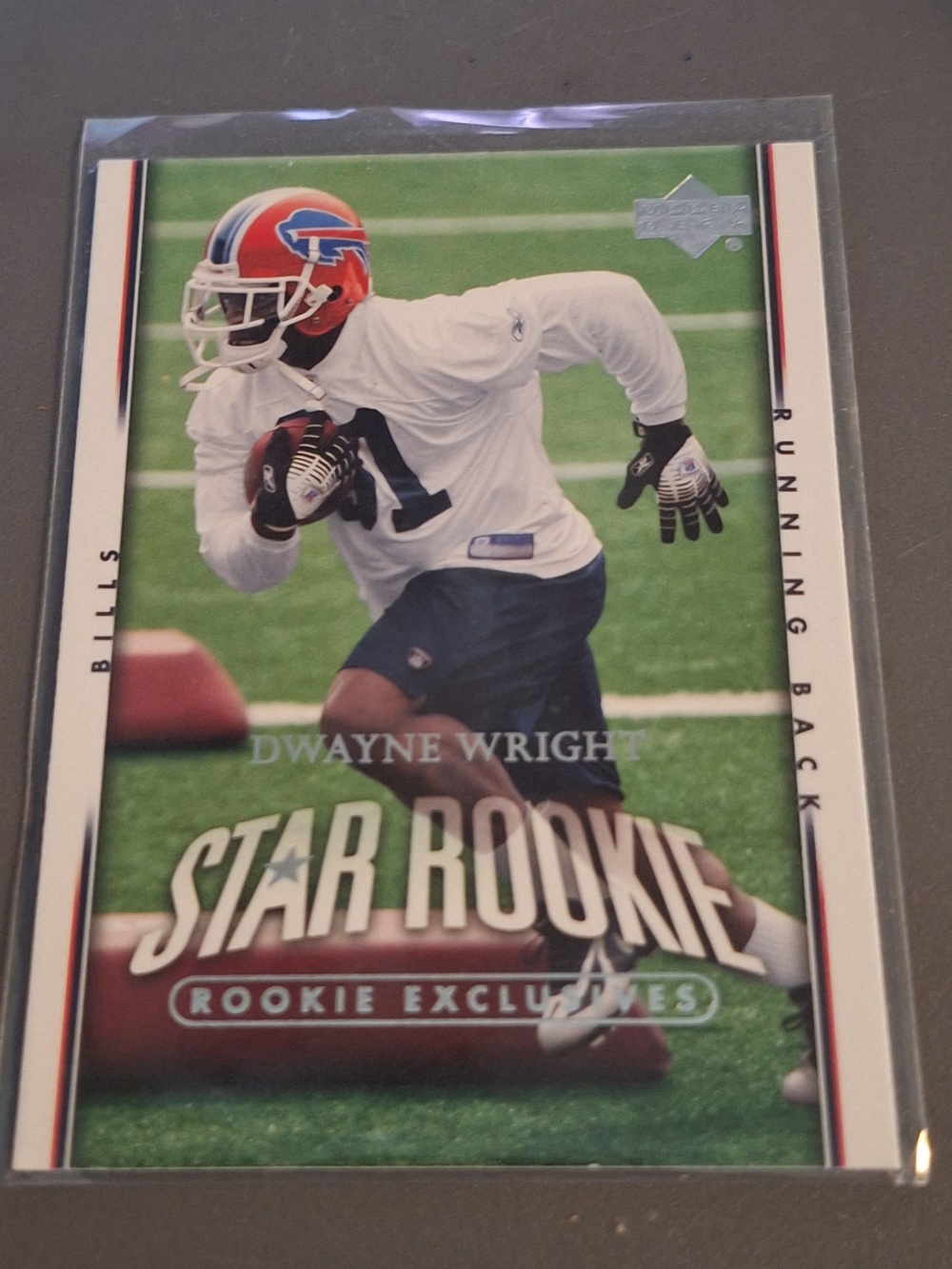 Upper Deck Dwayne Wright Star Rookie Football Card Buffalo Bills - Used